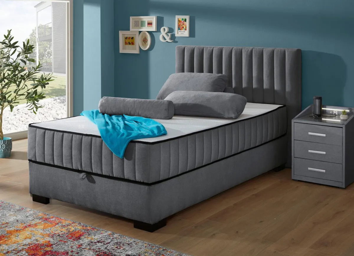 BADER Boxspringbett mit Wendematratze und Bettkasten