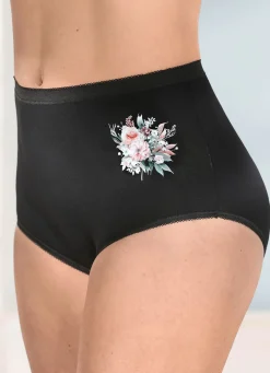 Damen brio lingerie Viererpack Slips mit Blumenmotiv