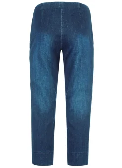 Damen COSMA Capri-Jeans mit streckenden Biesen