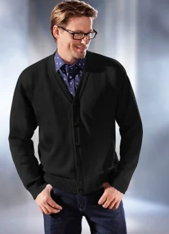 Herren BADER Cardigan mit durchgehender Knopfleiste in 5 Farben
