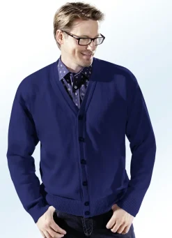 Herren BADER Cardigan mit durchgehender Knopfleiste in 5 Farben