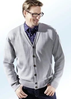 Herren BADER Cardigan mit durchgehender Knopfleiste in 5 Farben