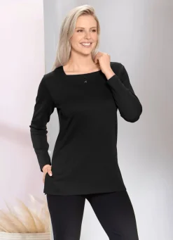 Damen BADER Charmantes Sweatshirt mit Blende in 2 Farben