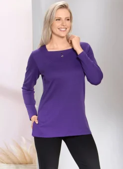 Damen BADER Charmantes Sweatshirt mit Blende in 2 Farben