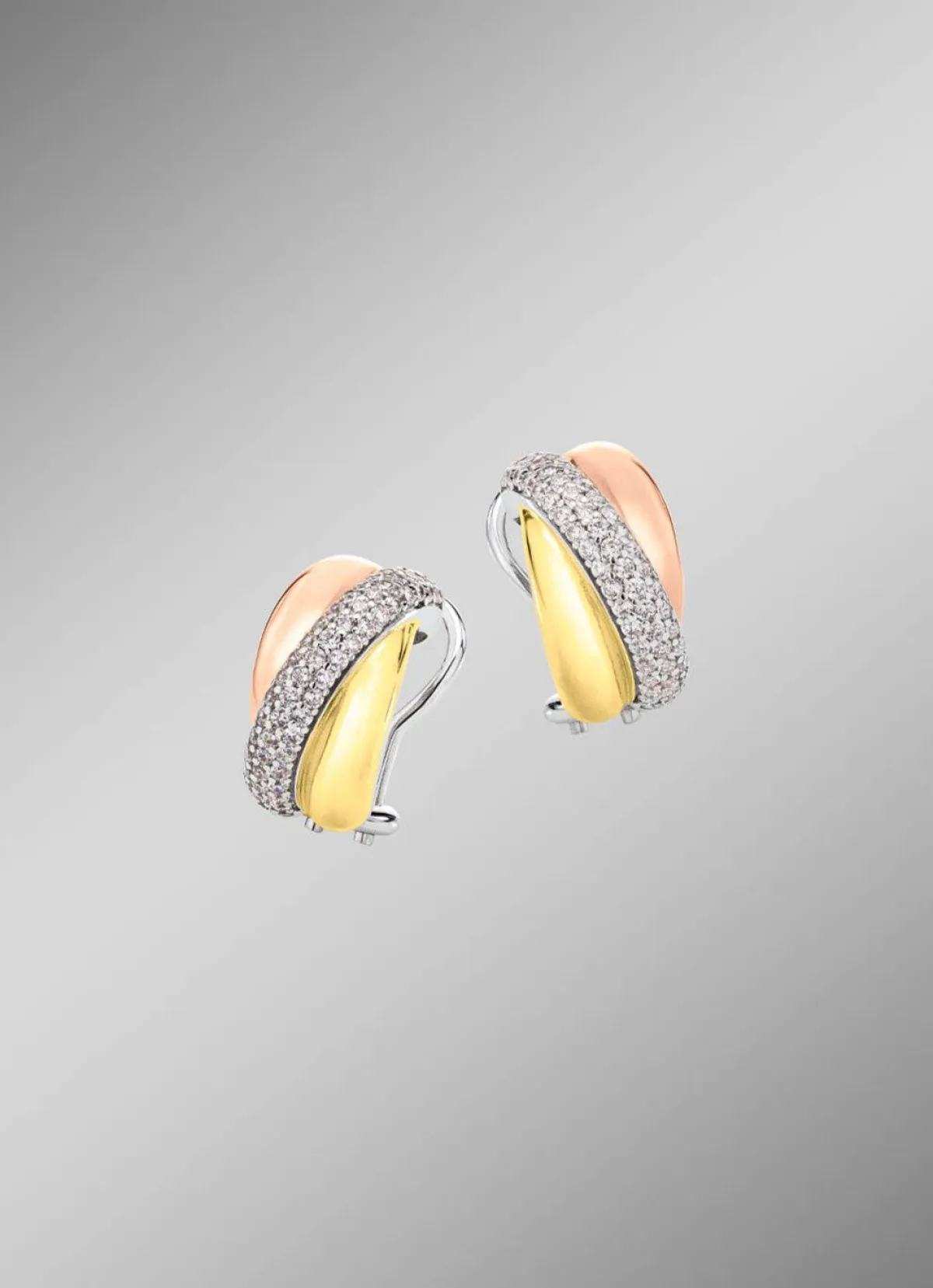 Damen BADER Clipstecker in Tricolor mit synth. Zirkonia