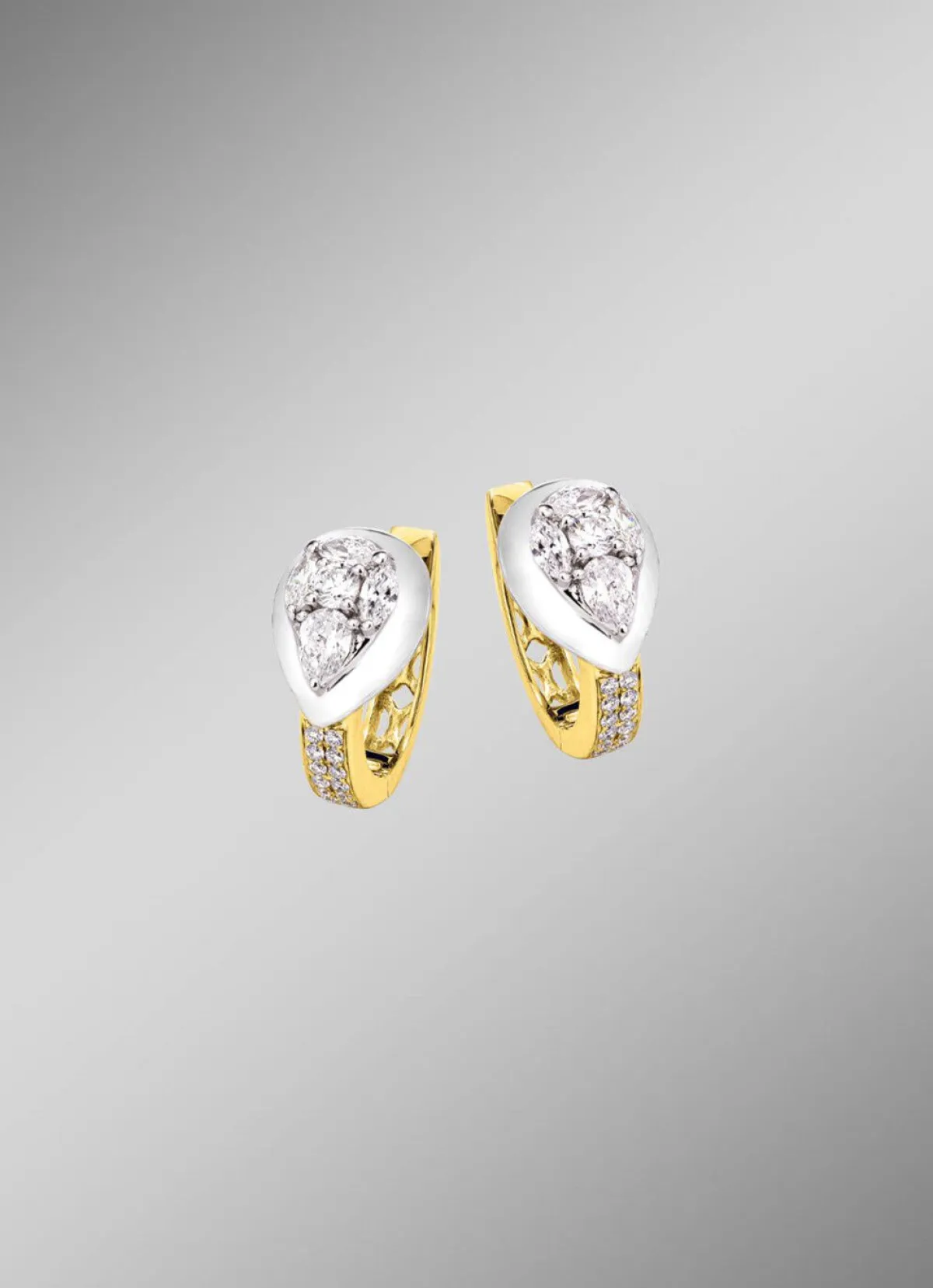 Damen BADER Creolen mit Brillanten und Diamanten