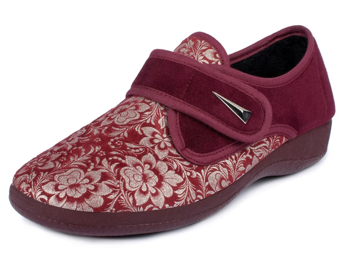 Damen AEROSOFT Damen Klett-Halbschuh im Blüten-Design