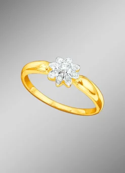 Damen BADER Damenring mit Brillant und Diamanten