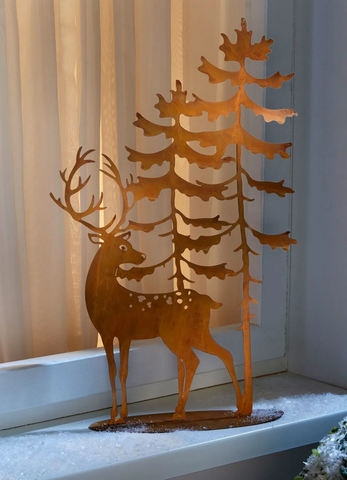 BADER Dekosilhouette Hirsch aus farben lackiertem Metall