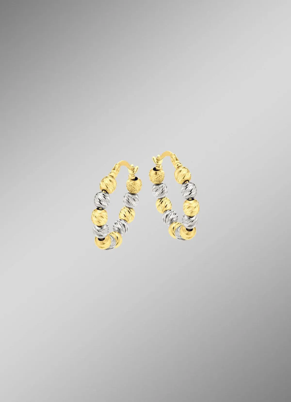 Damen BADER Diamantierte Creolen in Bicolor
