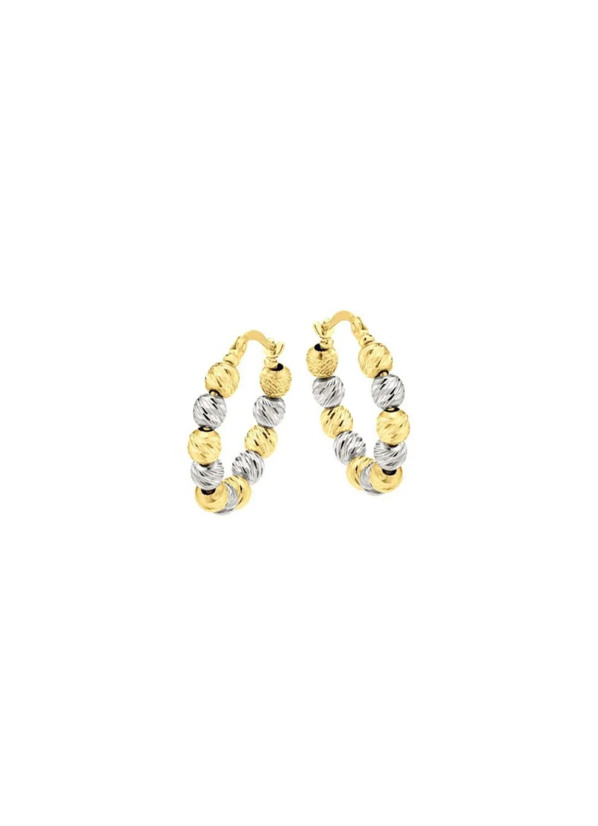 Damen BADER Diamantierte Creolen in Bicolor