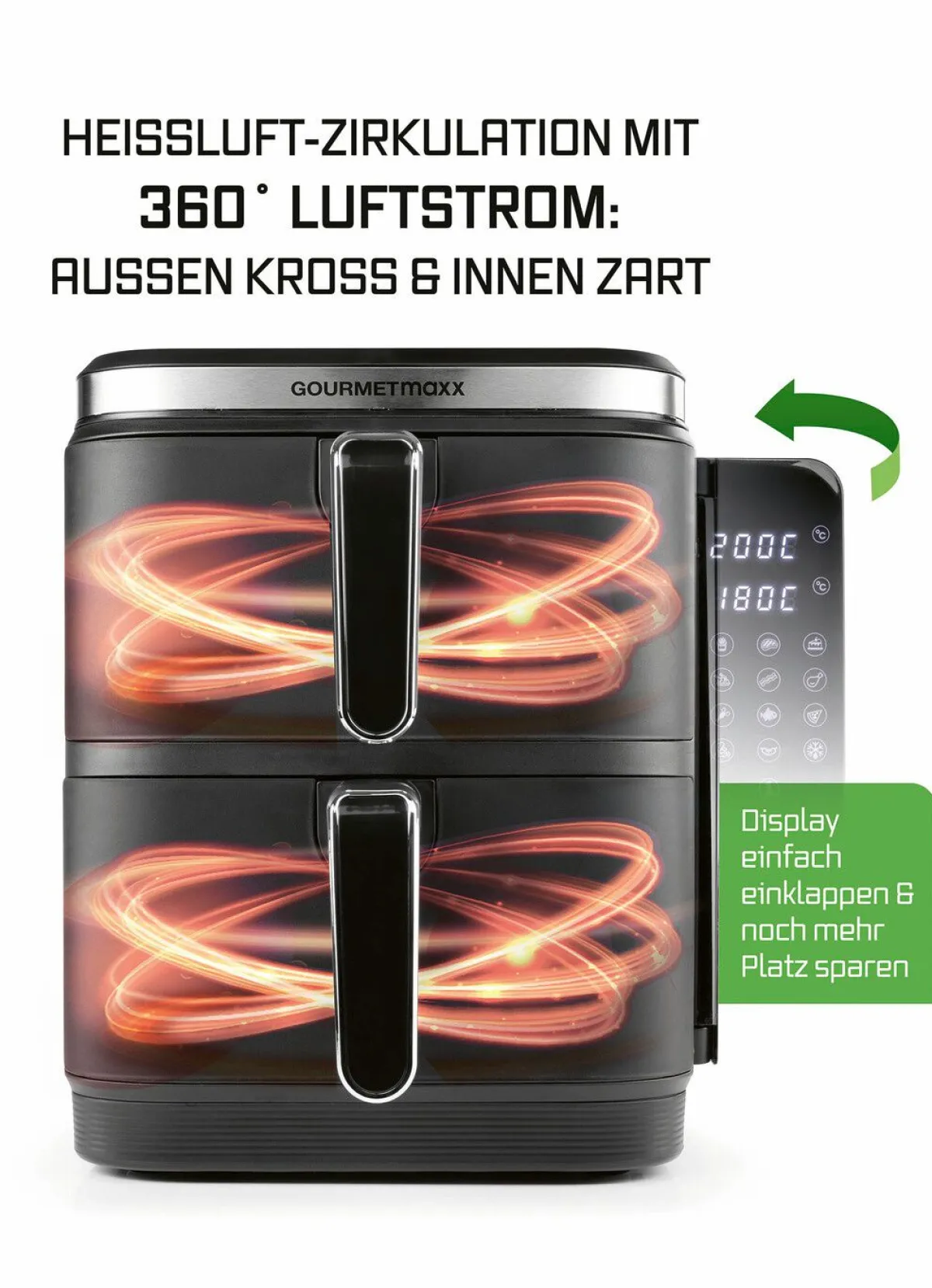 BADER Digitale Doppelkammer-Heißluftfritteuse „FryUP“