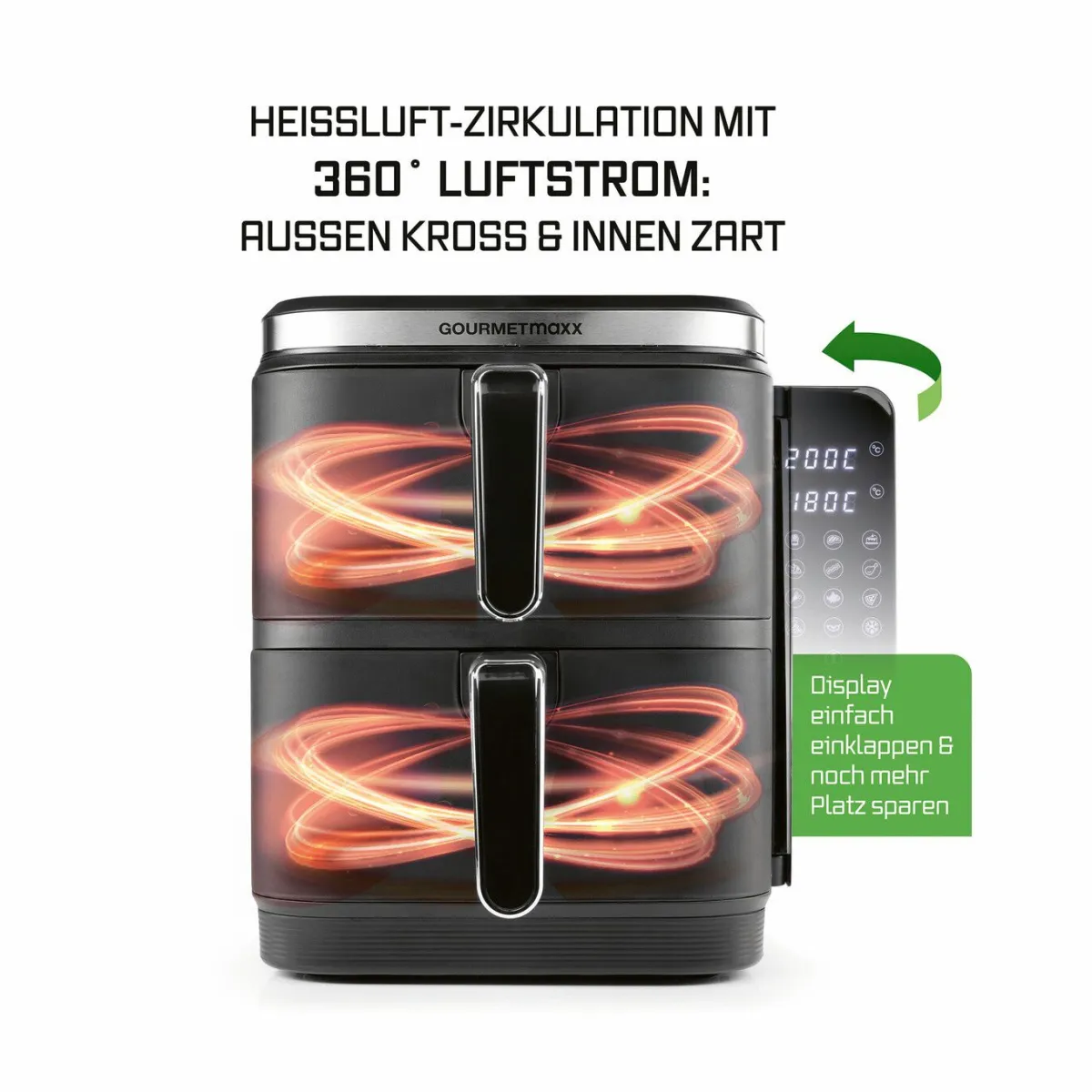 BADER Digitale Doppelkammer-Heißluftfritteuse „FryUP“