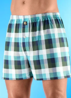 Herren BADER Dreierpack Boxershorts mit Karodessin