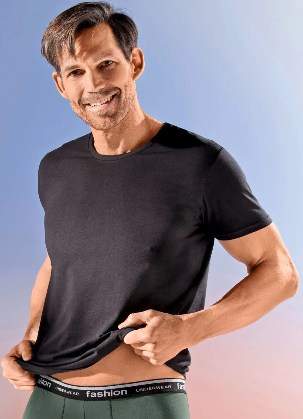 Herren BADER Dreierpack Shirts mit Elasthan
