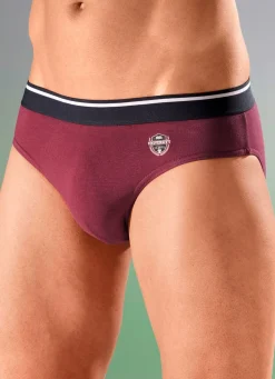 Herren BADER Dreierpack Slips, uni mit Druckmotiv