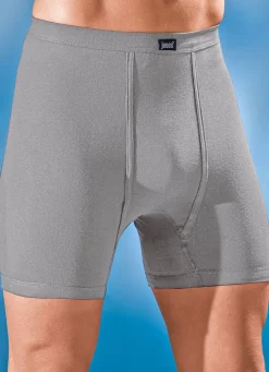 Herren BADER Dreierpack Unterhosen aus Feinripp mit Eingriff, uni bunt
