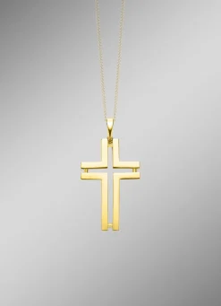 Herren BADER Durchbrochener Kreuz-Anhänger aus Gold