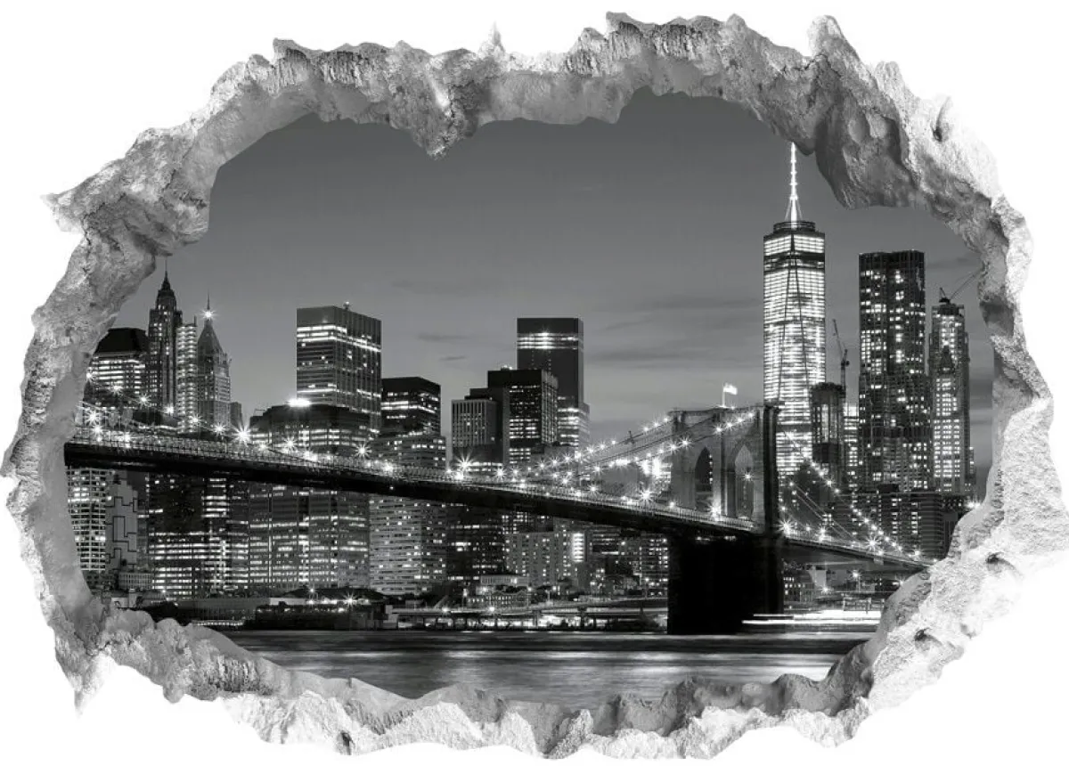 BADER 3D-Wand-Tattoo New York mit beeindruckendem 3D-Effekt