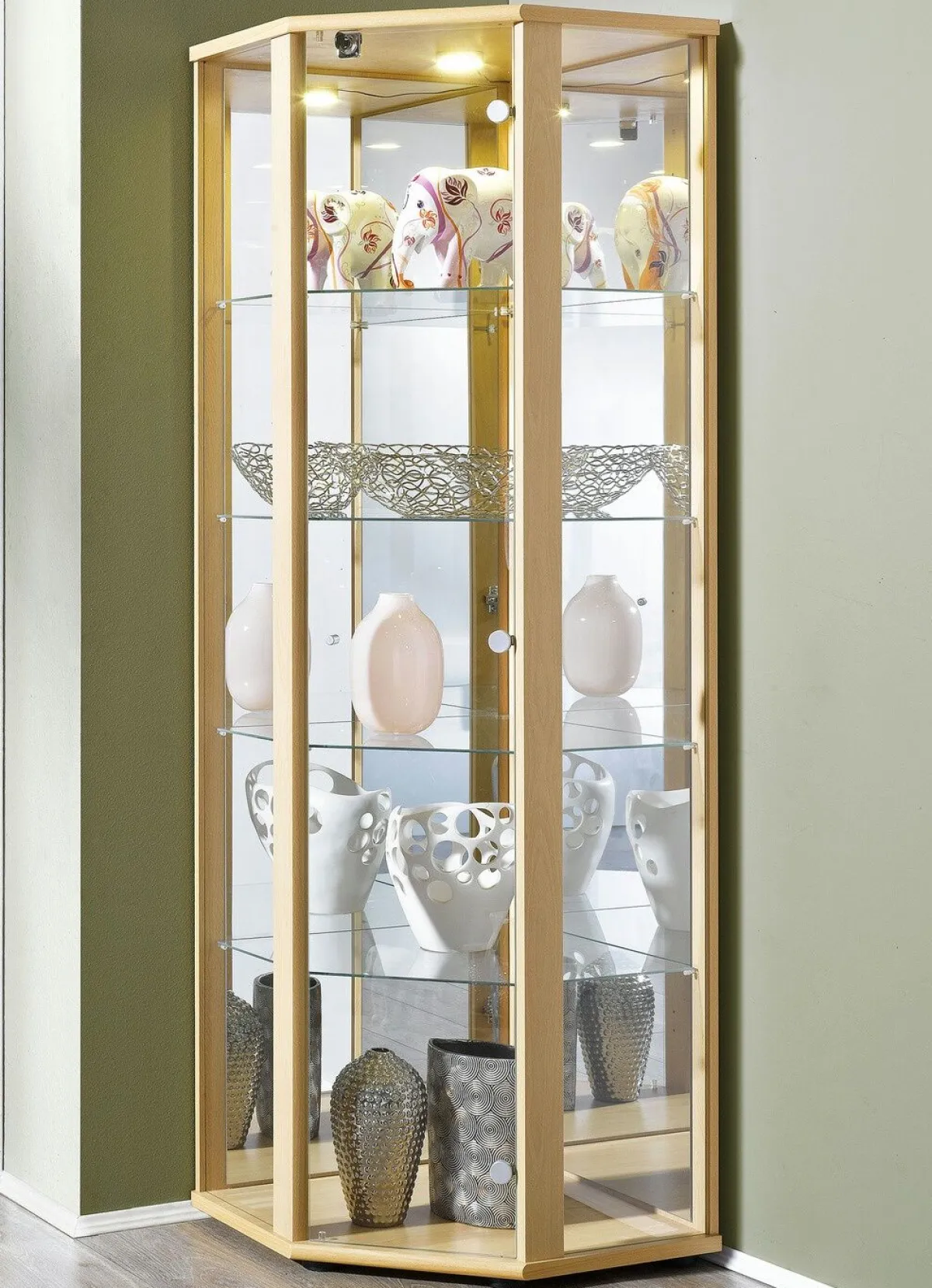 BADER Eck-Vitrine mit LED-Beleuchtung