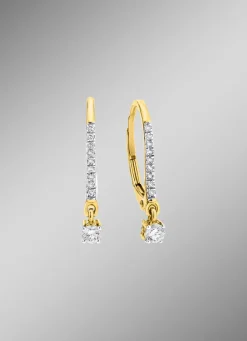 Damen BADER Edle Ohrringe mit 2 Brillanten und 18 Diamanten
