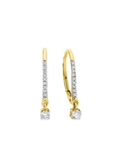 Damen BADER Edle Ohrringe mit 2 Brillanten und 18 Diamanten