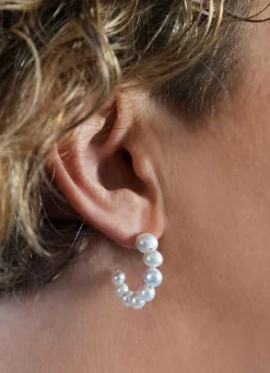 Damen BADER Elegante Creolen mit Süßwasser-Zuchtperlen