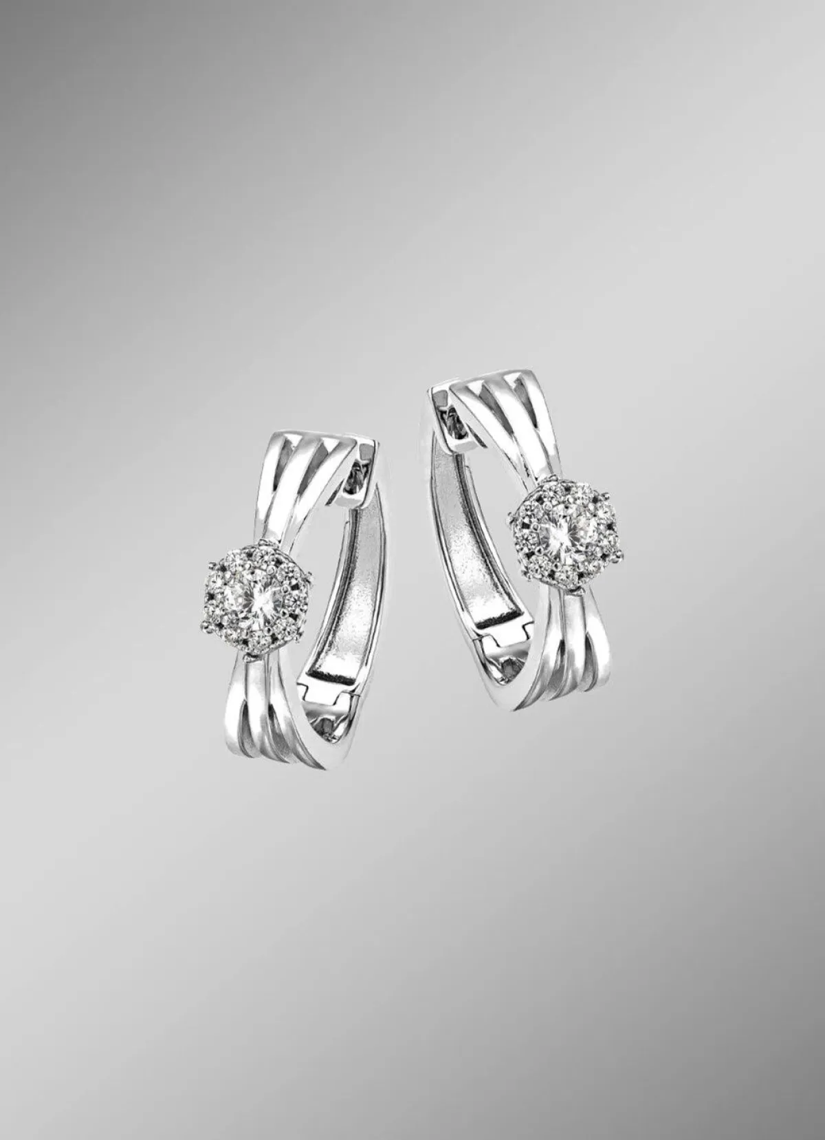 Damen BADER Elegante Creolen mit synth. Zirkonia