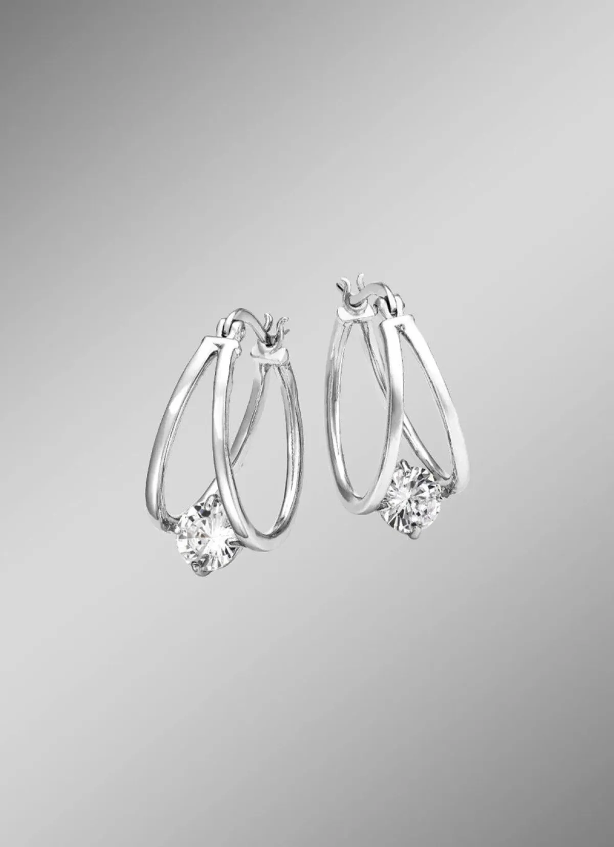 Damen BADER Elegante Creolen mit synth. Zirkonia