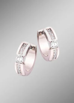 Damen BADER Elegante Klappcreolen mit synth. Zirkonia