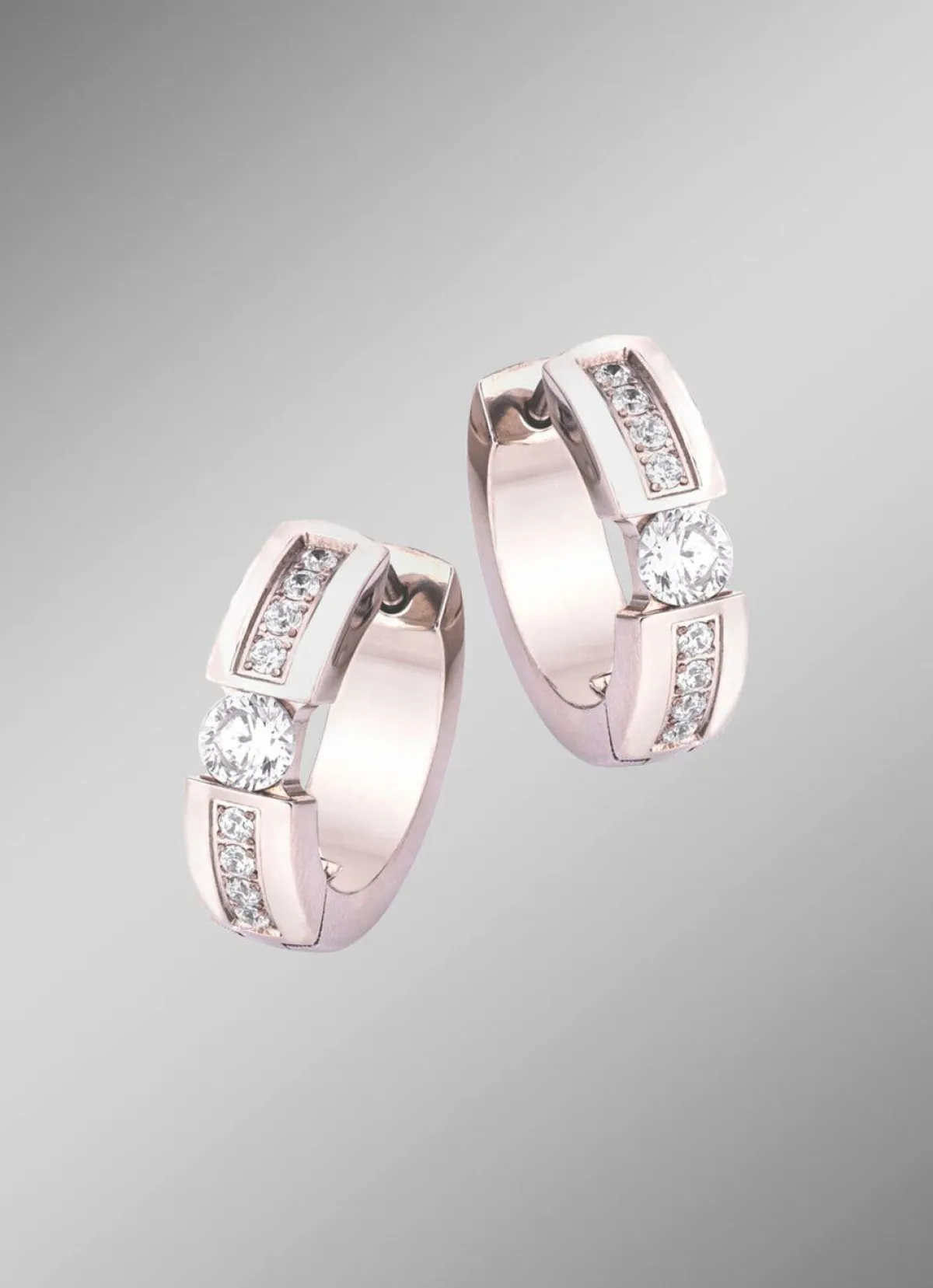 Damen BADER Elegante Klappcreolen mit synth. Zirkonia