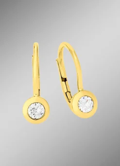 Damen BADER Elegante Ohrringe in Gelbgold mit Brillant