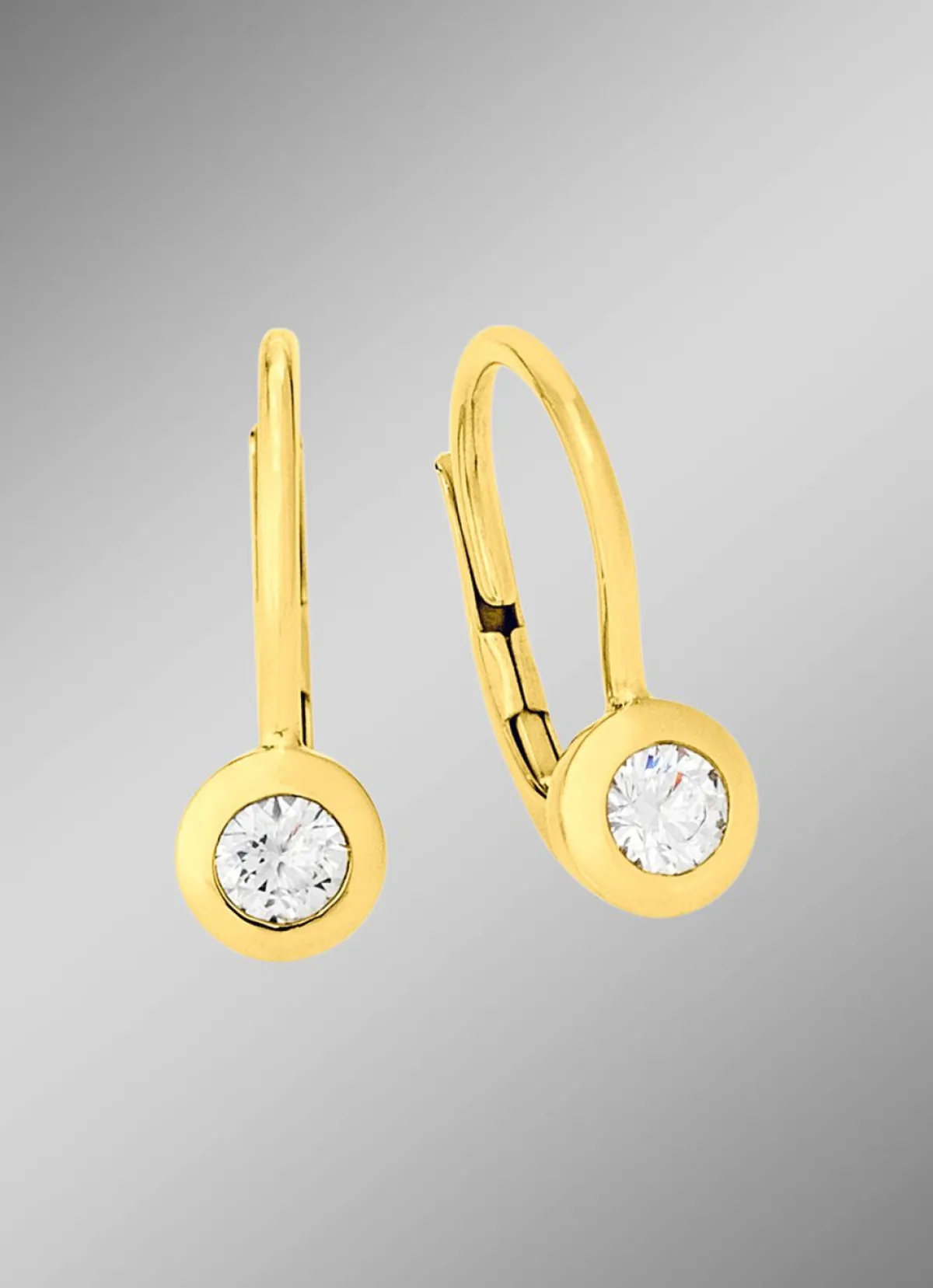 Damen BADER Elegante Ohrringe in Gelbgold mit Brillant
