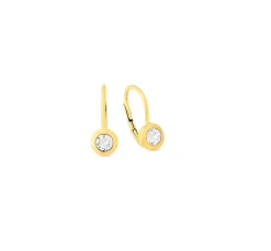 Damen BADER Elegante Ohrringe in Gelbgold mit Brillant