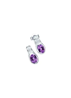 Damen BADER Elegante Ohrstecker mit echt Amethyst und synth. Zirkonia