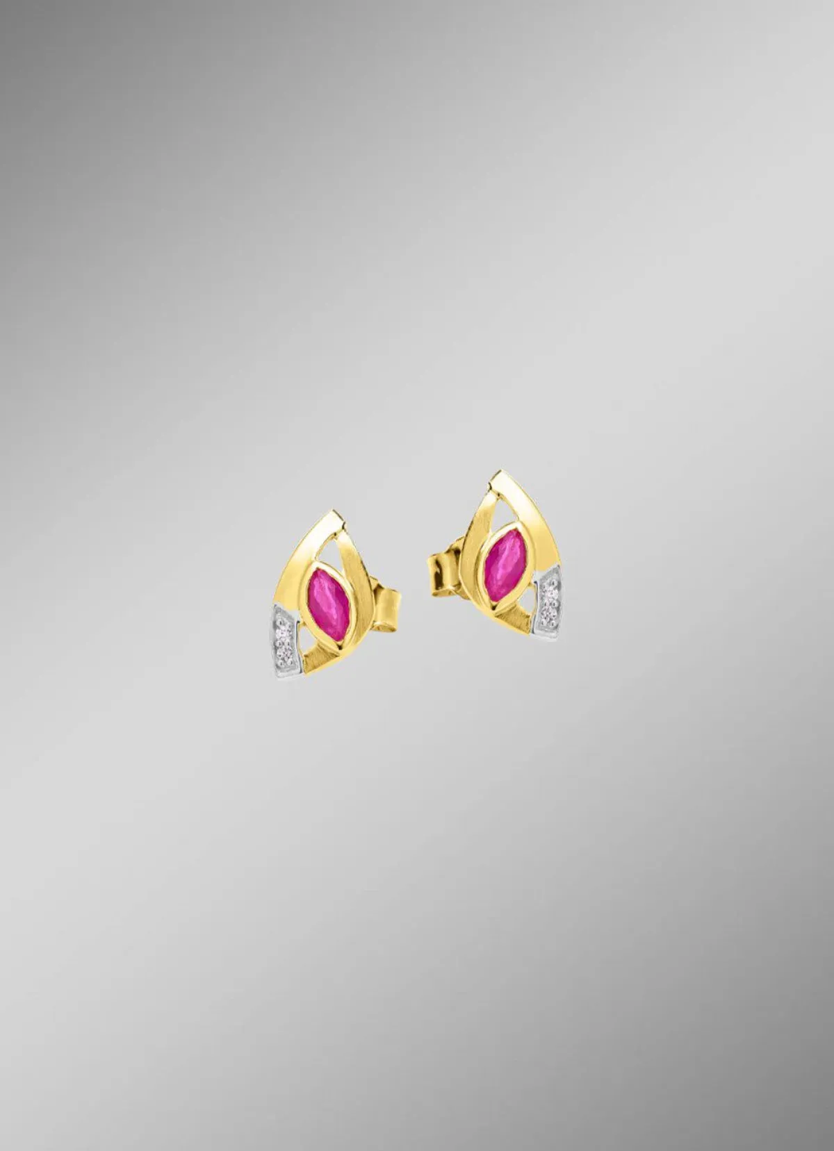 Damen BADER Elegante Ohrstecker mit Rubin und Zirkonia