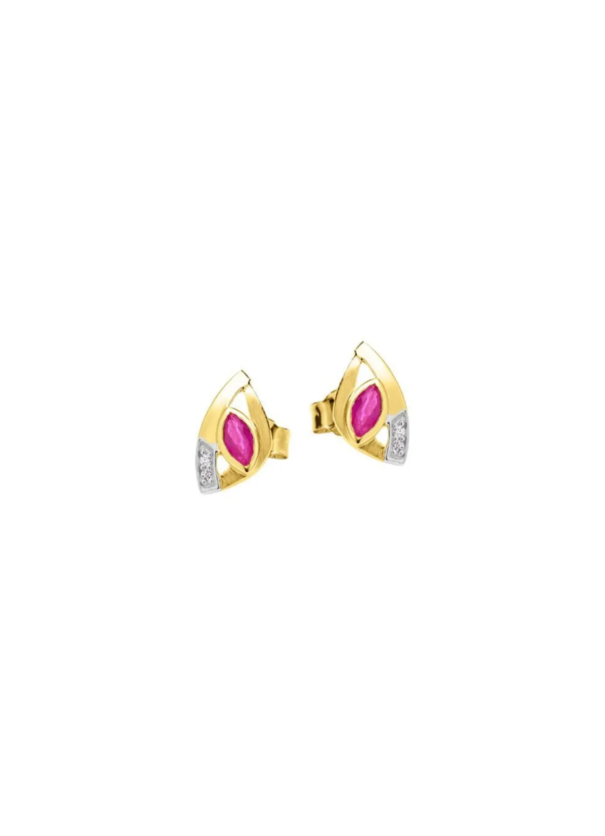 Damen BADER Elegante Ohrstecker mit Rubin und Zirkonia