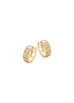 Damen BADER Eleganz in jeder Facette – Tricolor-Klappcreolen