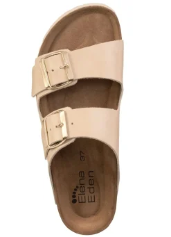 Damen ELENA EDEN , bequeme Damen-Pantoletten, Weite H, mit Klettspange