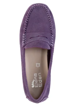 Damen ELENA EDEN Mokassin-Slipper aus geschmeidigem Rind-Veloursleder