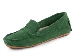 Damen ELENA EDEN Mokassin-Slipper aus geschmeidigem Rind-Veloursleder