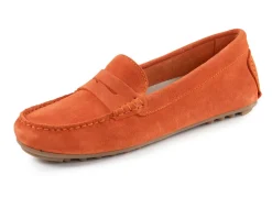 Damen ELENA EDEN Mokassin-Slipper aus geschmeidigem Rind-Veloursleder
