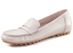 Damen ELENA EDEN Mokassin-Slipper aus weichem, genarbtem Hirsch-Nappaleder