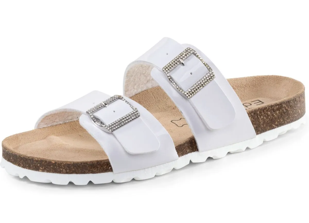 Damen ELENA EDEN Pantolette mit Glitzersteinchen verzierten Schließen
