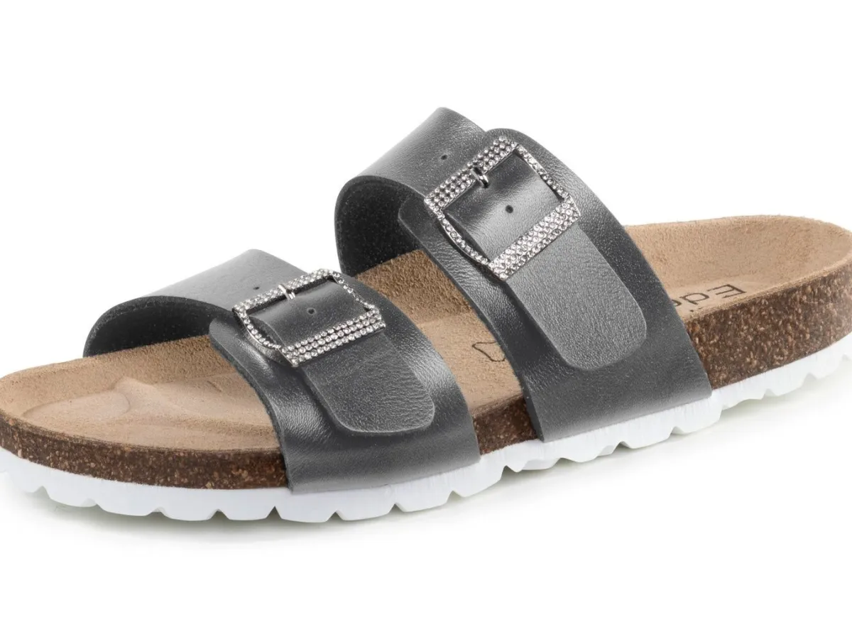 Damen ELENA EDEN Pantolette mit Glitzersteinchen verzierten Schließen