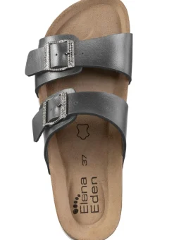 Damen ELENA EDEN Pantolette mit Glitzersteinchen verzierten Schließen
