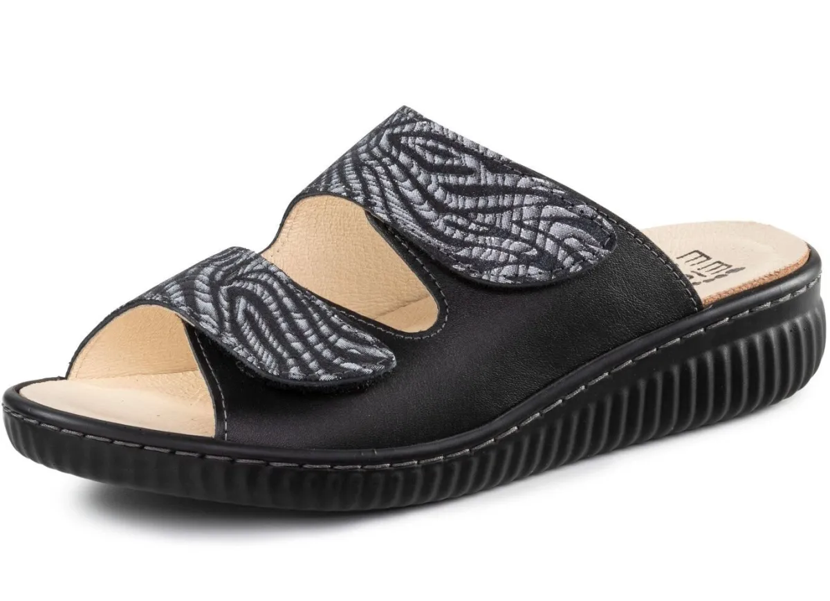 Damen ELENA EDEN Pantolette mit teilweise schimmerndem Zebra-Druck