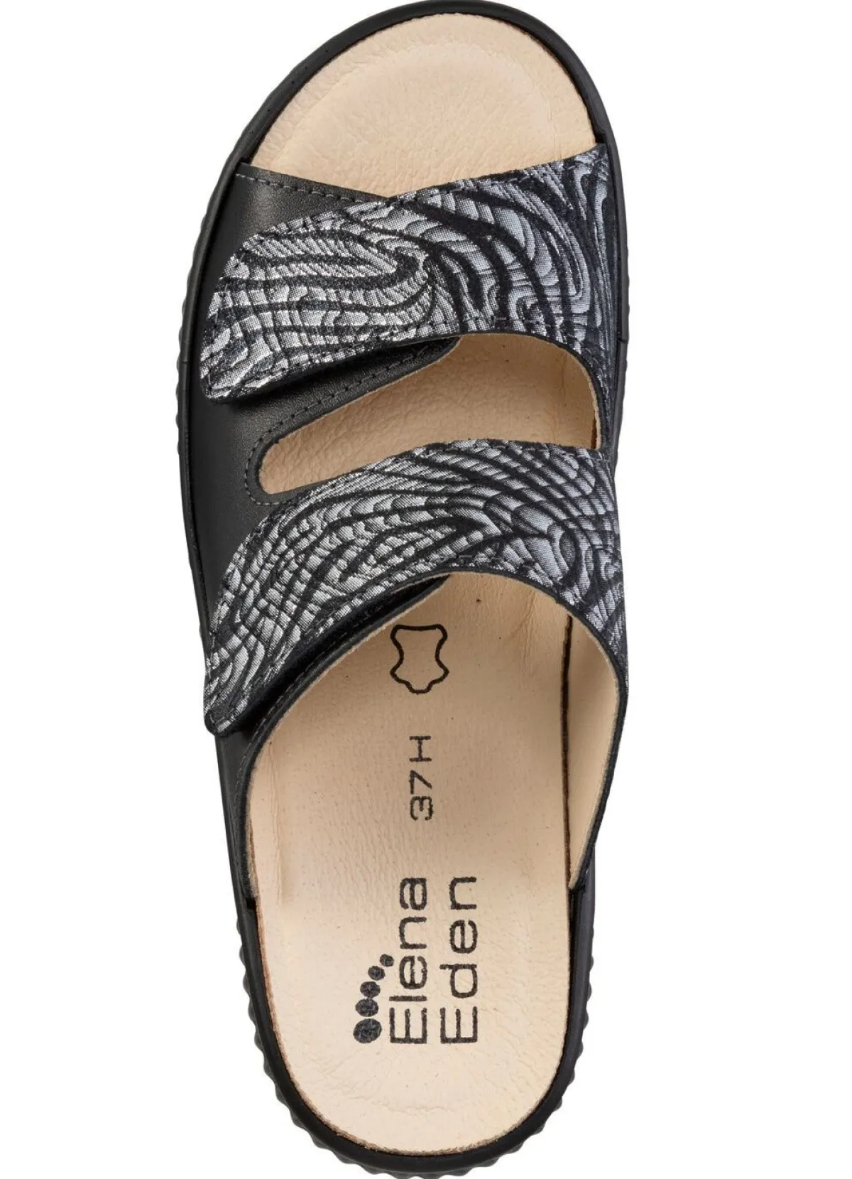 Damen ELENA EDEN Pantolette mit teilweise schimmerndem Zebra-Druck
