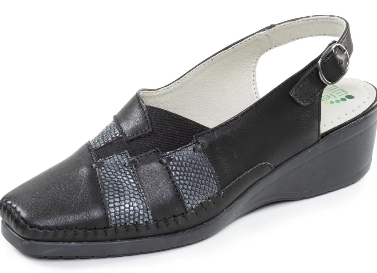 Damen ELENA EDEN , schicke Damen-Sandalen, Weite G, mit Gummizug