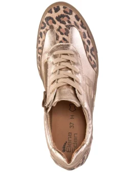 Damen ELENA EDEN Schnür-Sneaker aus genarbtem Nappaleder